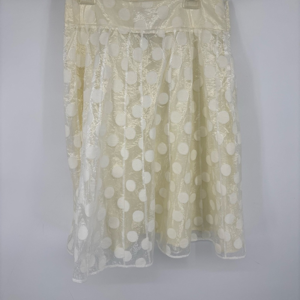 Lilith Italy Ivory Polka Dot Sheer Overlay A-Line Skirt XL/44